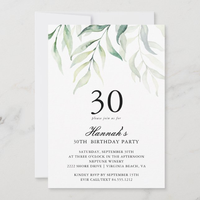 Invitación a la fiesta de cumpleaños 30 de Eucalip (Anverso)