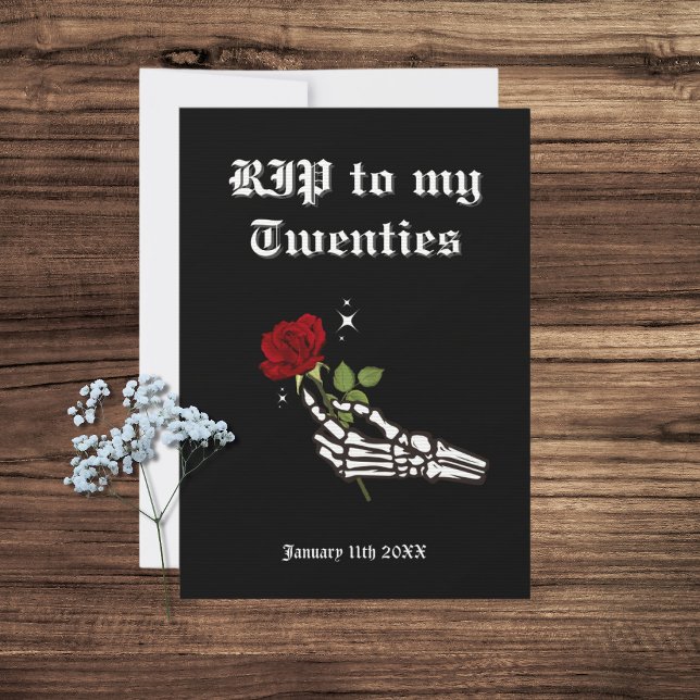 Invitación a la fiesta de cumpleaños 30 - funeral  (30th Birthday - RIP Twenties Birthday Party  Decor)