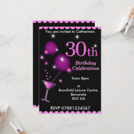 Invitación a la fiesta de cumpleaños 30 - Vidrio d