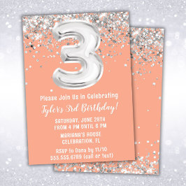 Invitación a la fiesta de cumpleaños 3 de Peach Si