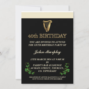 Invitación a la fiesta de cumpleaños 40 de Irlanda