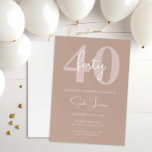 Invitación a la fiesta de cumpleaños 40 de la mini<br><div class="desc">Esta minimalista tipografía, invitación a la fiesta de cumpleaños número 40, es perfecta para una fiesta de cumpleaños moderna. El diseño es sencillo y cuenta con una tipografía clásica de estilo moderno. Personalizable en cualquier color. Mantenga el diseño minimalista y elegante, tal como está, o lo personalice añadiendo sus propios...</div>