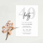 Invitación a la fiesta de cumpleaños 40 de la mini<br><div class="desc">Esta minimalista tipografía, invitación a la fiesta de cumpleaños número 40, es perfecta para una fiesta de cumpleaños moderna. El diseño es sencillo y presenta una tipografía minimalista clásica en blanco y negro con un toque moderno. Personalizable en cualquier color. Mantenga el diseño minimalista y elegante, tal como está, o...</div>