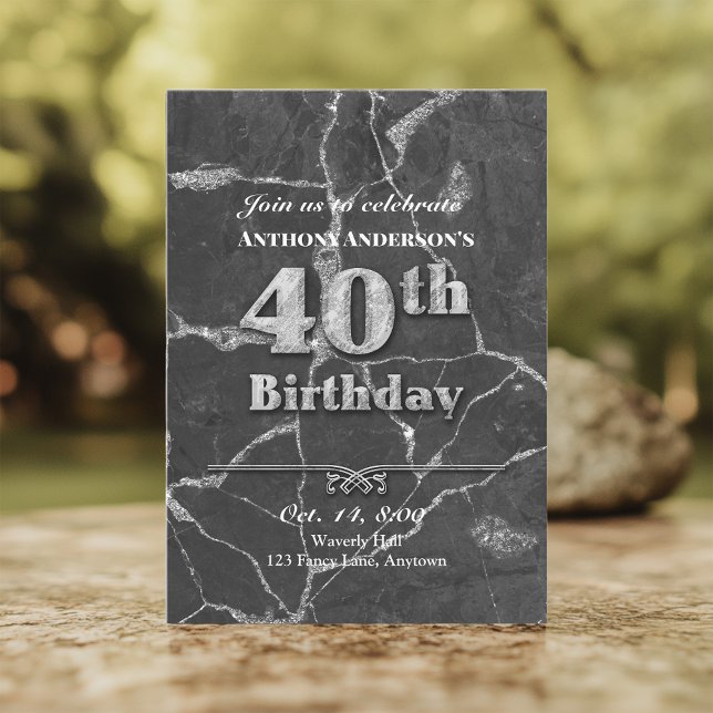 Invitación a la fiesta de cumpleaños 40 de Marble (Subido por el creador)