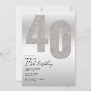 Invitación a la fiesta de cumpleaños 40 de Silver