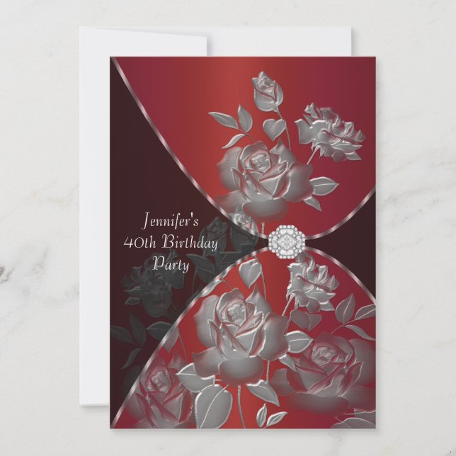 Invitación a la fiesta de cumpleaños 40 mujeres de (Anverso)