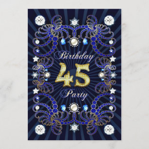 Invitación a la fiesta de cumpleaños 45 con masas