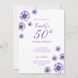 Invitación a la fiesta de cumpleaños 50 de Blue Fl