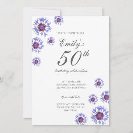 Invitación a la fiesta de cumpleaños 50 de Blue Fl