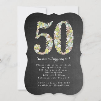 Invitación a la fiesta de cumpleaños 50 de Chalkbo