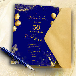 Invitación a la fiesta de cumpleaños 50 de Gold &
