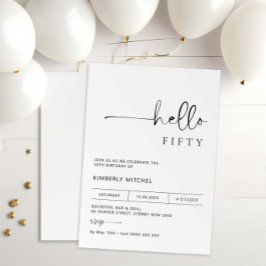 Invitación a la fiesta de cumpleaños 50 de la mini