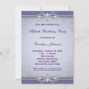 Invitación a la fiesta de cumpleaños 50 de Purple