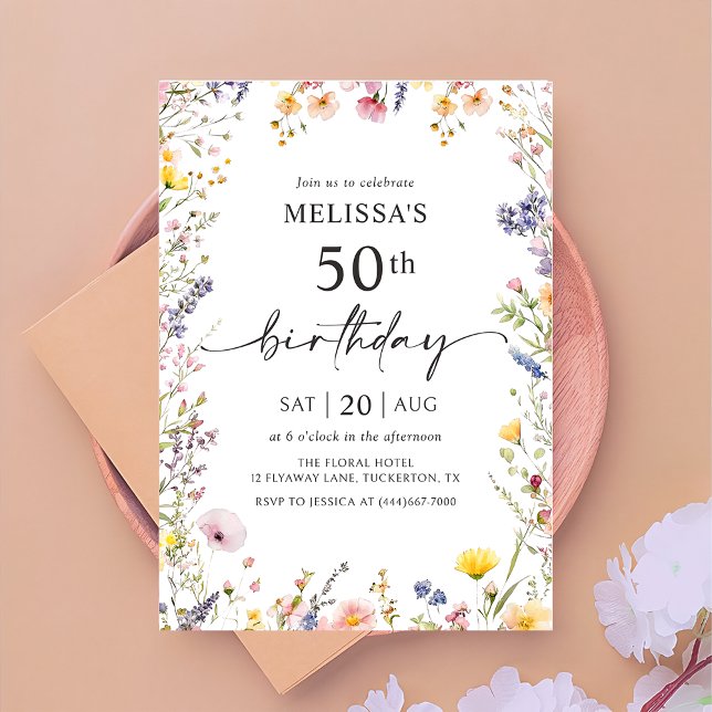 Invitación a la fiesta de cumpleaños 50 de Wildflo (Subido por el creador)