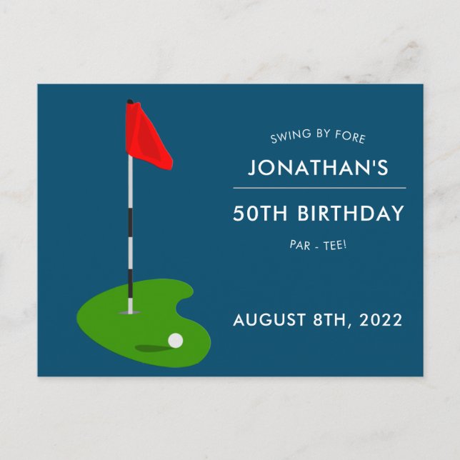 Invitación a la fiesta de cumpleaños 50 del Golf (Anverso)