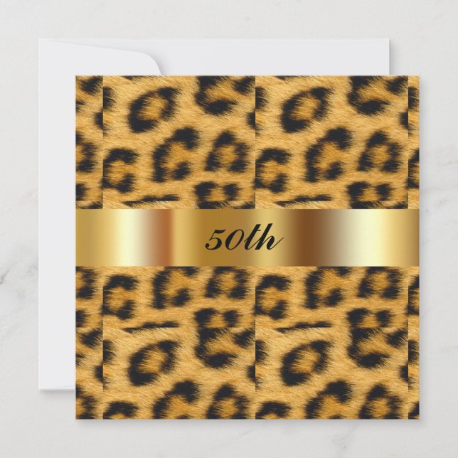 Invitación a la fiesta de cumpleaños 50 del leopar (Anverso)