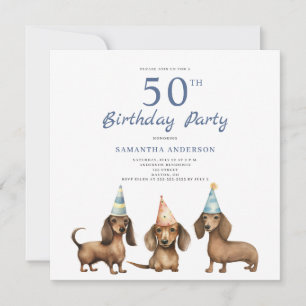 Invitación a la fiesta de cumpleaños 50 del perro