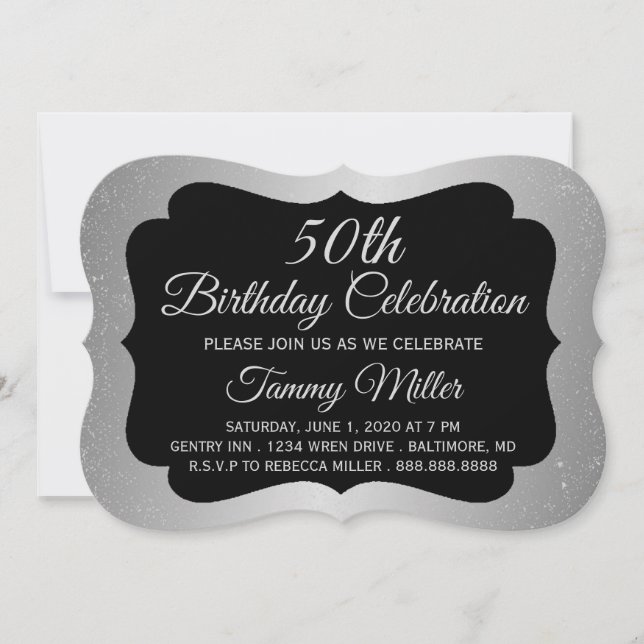Invitación a la fiesta de cumpleaños 50 Relieve me (Anverso)