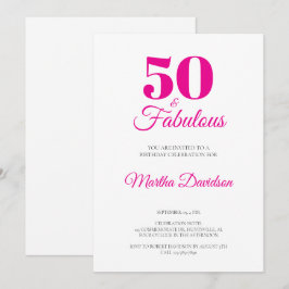Invitación a la fiesta de cumpleaños 50 y fabuloso