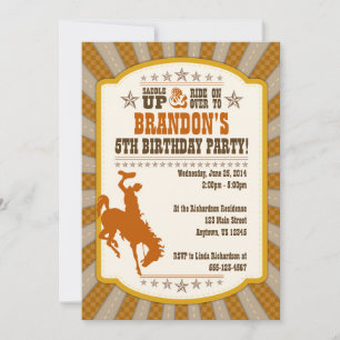 Invitación a la fiesta de cumpleaños 5 de Cowboy