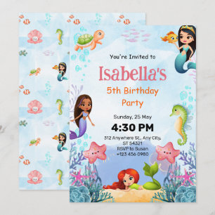 Invitación a la fiesta de cumpleaños 5 de Sirena B