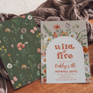 Invitación a la fiesta de cumpleaños 5 de Wildflow