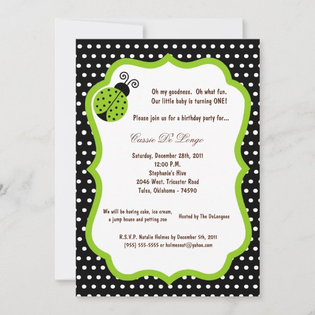 Invitación a la fiesta de cumpleaños 5x7 de Black  (Anverso)