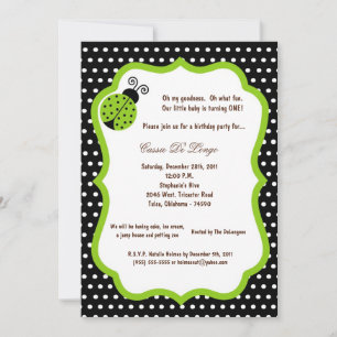 Invitación a la fiesta de cumpleaños 5x7 de Black 