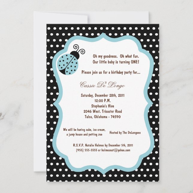 Invitación a la fiesta de cumpleaños 5x7 de Black  (Anverso)