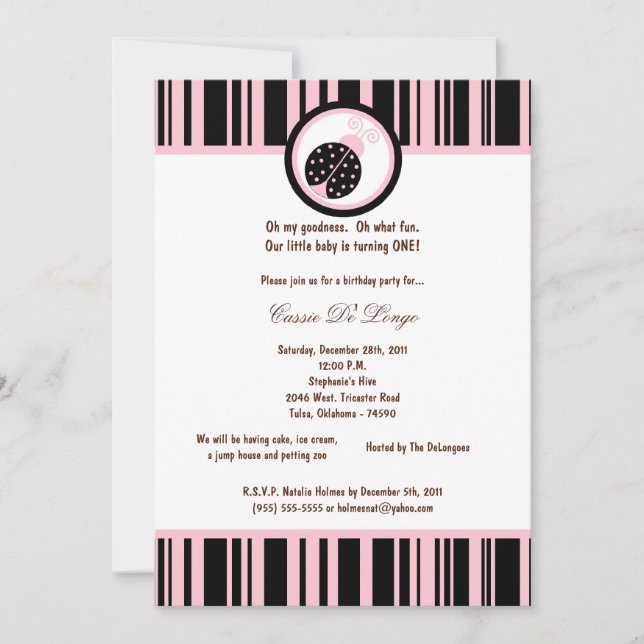 Invitación a la fiesta de cumpleaños 5x7 de Black  (Anverso)