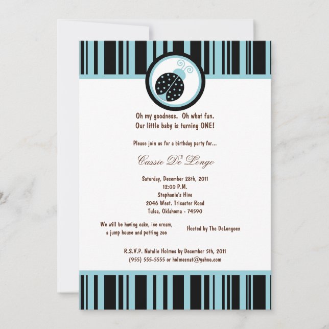 Invitación a la fiesta de cumpleaños 5x7 de Black  (Anverso)