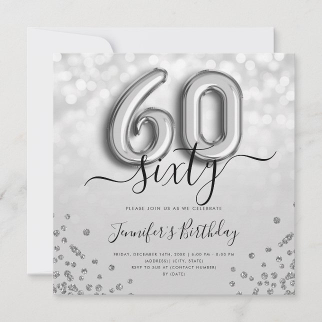 Invitación a la fiesta de cumpleaños 60 de Purpuri (Anverso)