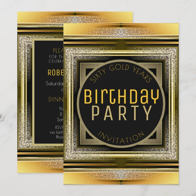 Invitación a la fiesta de cumpleaños 60 del Art De (Anverso / Reverso)
