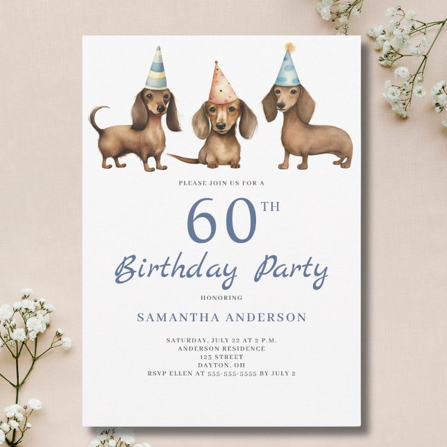 Invitación a la fiesta de cumpleaños 60 del perro  (Subido por el creador)
