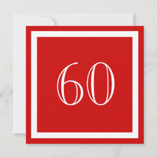 Invitación a la fiesta de cumpleaños 60 - Rojo