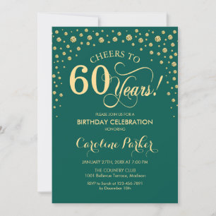 Invitación a la fiesta de cumpleaños 60 - Verde de