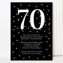 Invitación a la fiesta de cumpleaños 70