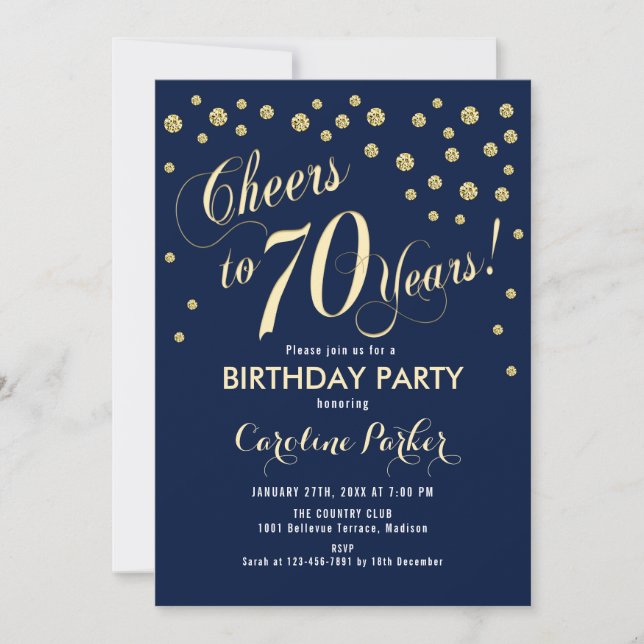 Invitación a la fiesta de cumpleaños 70 - Armada d (Anverso)