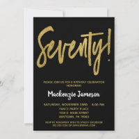 Invitación a la fiesta de cumpleaños 70 de Black G