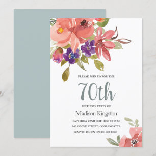 Invitación a la fiesta de cumpleaños 70 de las flo