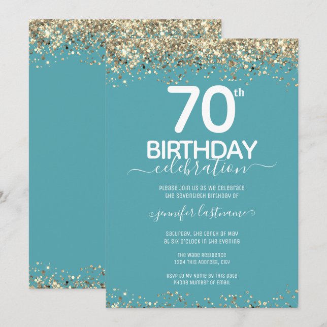 Invitación a la fiesta de cumpleaños 70 de Purpuri (Anverso / Reverso)