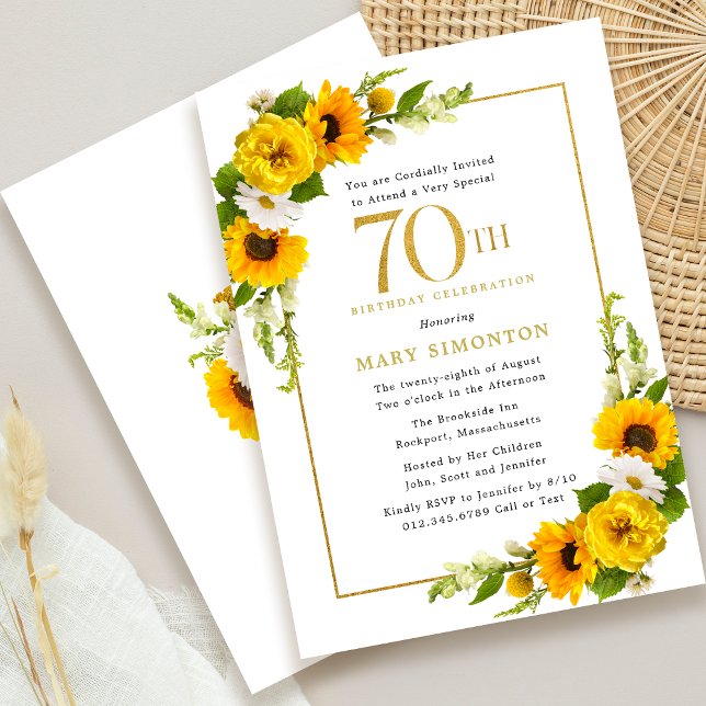 Invitación a la fiesta de cumpleaños 70 de Rustic  (Subido por el creador)