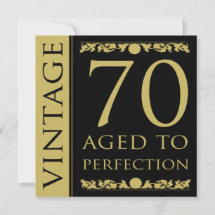 Invitación a la fiesta de cumpleaños 70 de Vintage