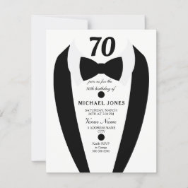 Invitación a la fiesta de cumpleaños 70 hombres bl