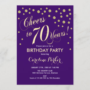 Invitación a la fiesta de cumpleaños 70 - Púrpura