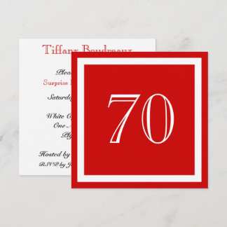 Invitación a la fiesta de cumpleaños 70 - Rojo