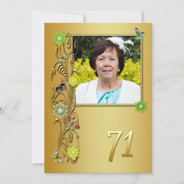Invitación a la fiesta de cumpleaños 71 del Golden (Anverso)
