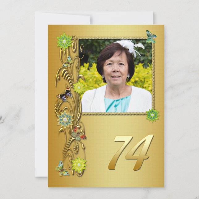 Invitación a la fiesta de cumpleaños 74 del Golden (Anverso)