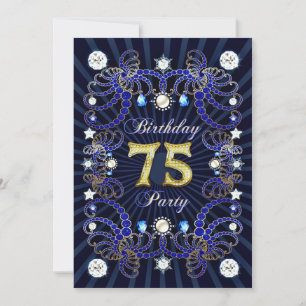 Invitación a la fiesta de cumpleaños 75 con masas 