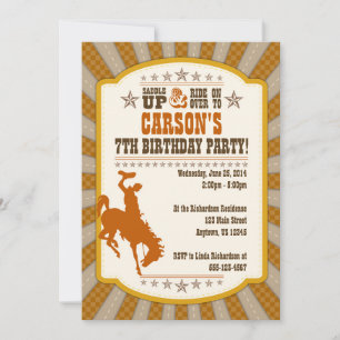 Invitación a la fiesta de cumpleaños 7 de Cowboy